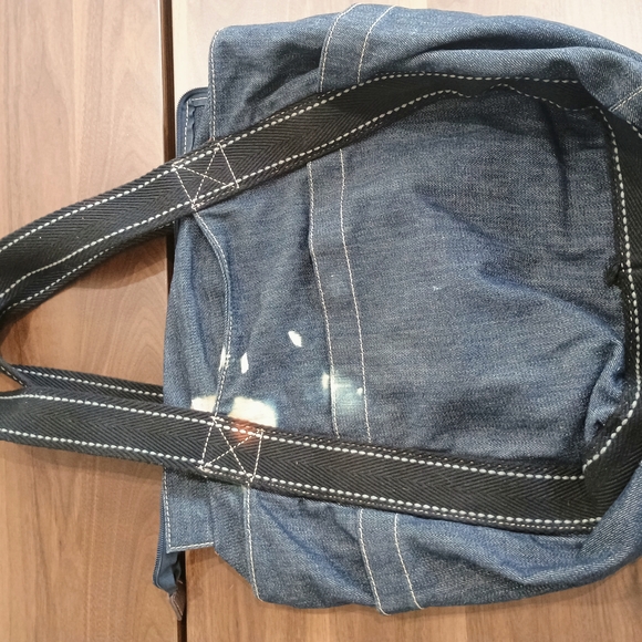 Chala Denim Tote with Brown & Cream Puppy Applique - Picture 7 of 13